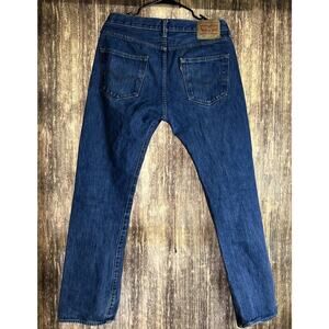 Levi's Men's 501 33x32 Original Buttonfly Straight Fit Jeans - Dark Wash